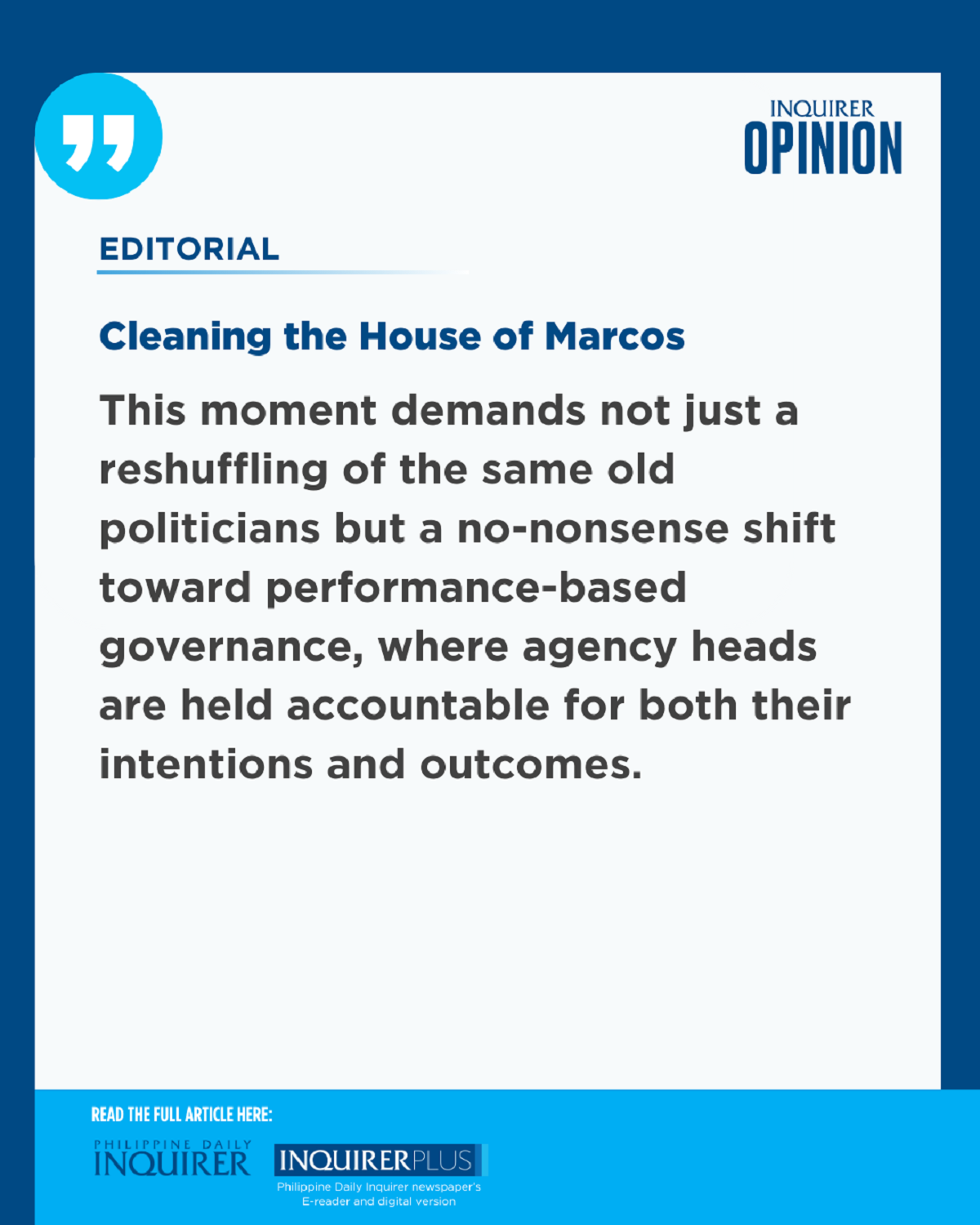 Cleaning the House of Marcos
