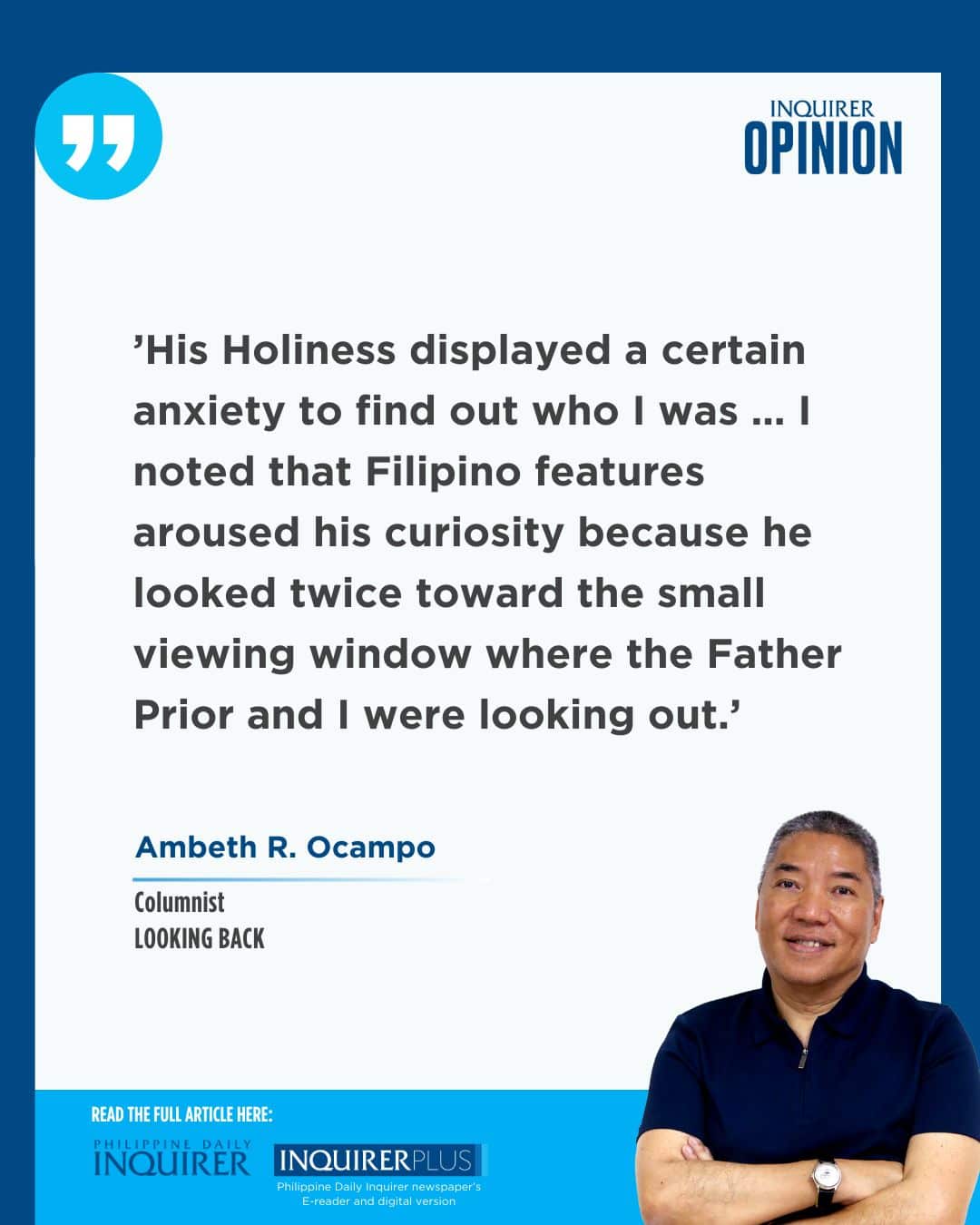 First Filipino to meet the pope, 1869?